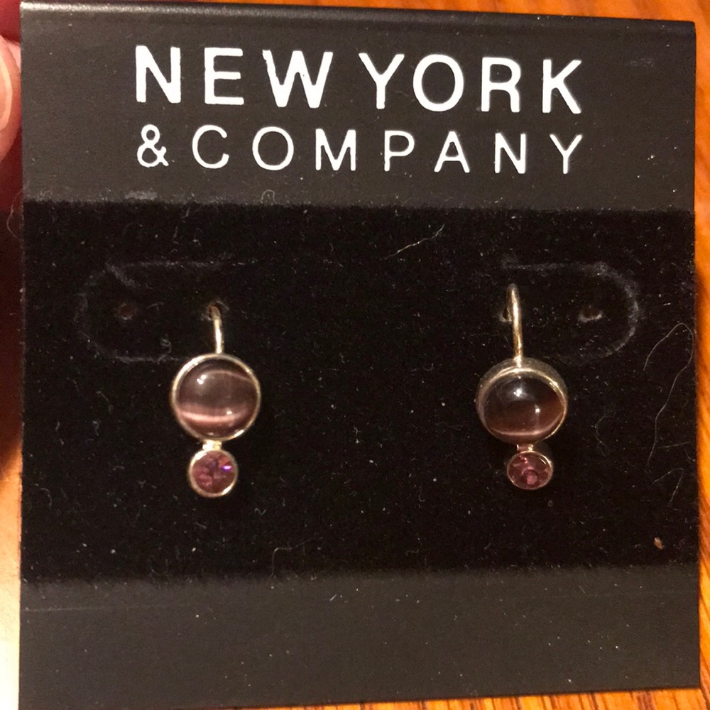 Silver and purple earrings